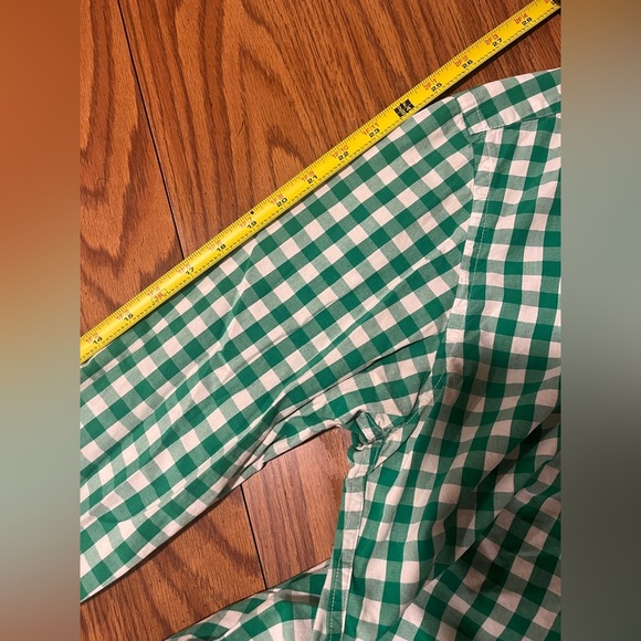 J.Crew Slim Fit Green & White Gingham Button-Down Shirt - size medium - Picture 7 of 8